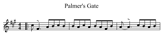 Palmer's Gate - staff notation