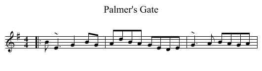 Palmer's Gate - staff notation