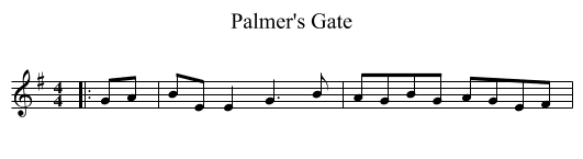 Palmer's Gate - staff notation