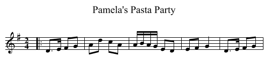Pamela's Pasta Party - staff notation