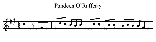 Pandeen O’Rafferty - staff notation