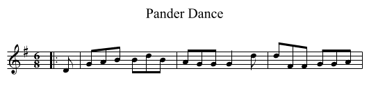 Pander Dance - staff notation