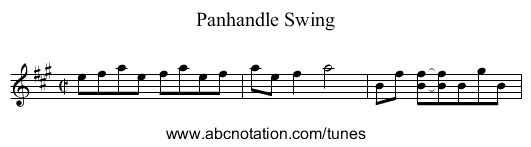 Panhandle Swing - staff notation