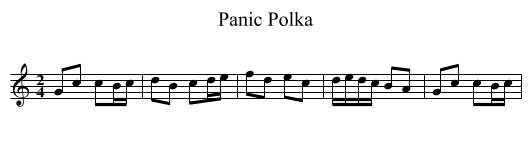 Panic Polka - staff notation