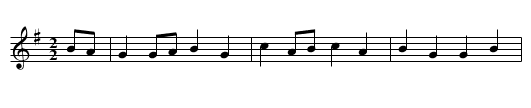 Pant Corlan yr Wyn - staff notation