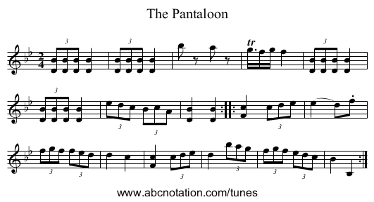 Pantaloon, The - staff notation