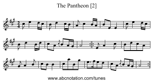 Pantheon [2], The - staff notation