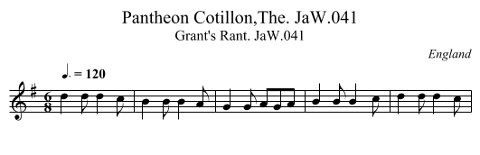 Pantheon Cotillon,The. JaW.041 - staff notation
