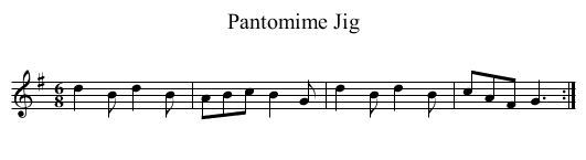Pantomime Jig - staff notation