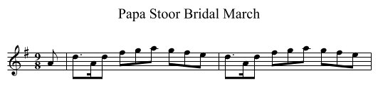 Papa Stoor Bridal March - staff notation