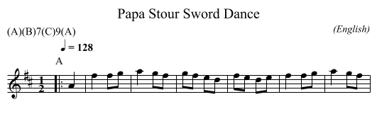 Papa Stour Sword Dance - staff notation