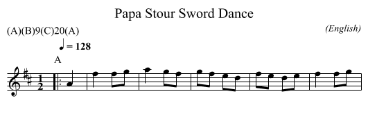 Papa Stour Sword Dance - staff notation