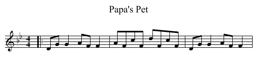Papa's Pet - staff notation