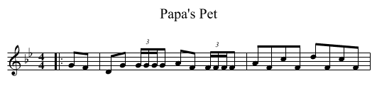 Papa's Pet - staff notation