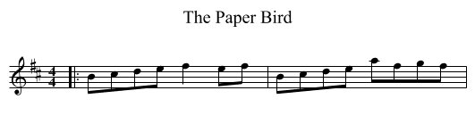 Paper Bird, The  - staff notation