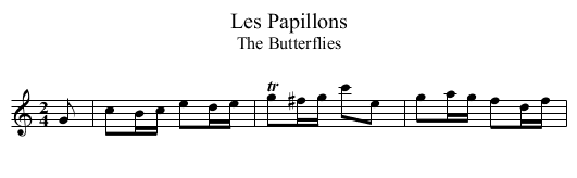 Papillons, Les - staff notation