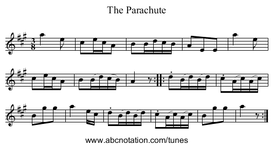 Parachute, The - staff notation