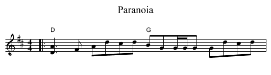 Paranoia - staff notation