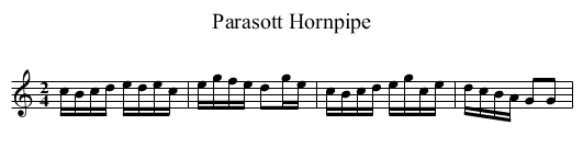Parasott Hornpipe - staff notation