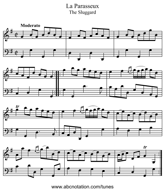 Parasseux, La - staff notation
