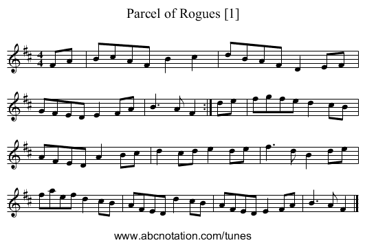 Parcel of Rogues [1] - staff notation