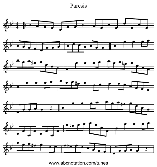 Paresis - staff notation