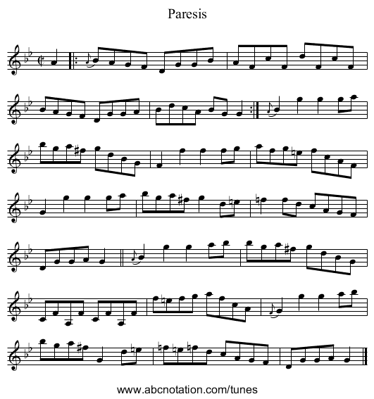 Paresis - staff notation