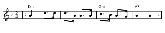 Parikkalalainen   [Dm] - staff notation