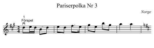 Pariserpolka Nr 3 - staff notation