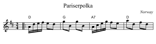 Pariserpolka - staff notation