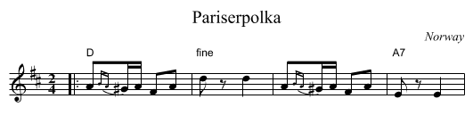 Pariserpolka - staff notation