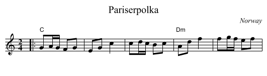 Pariserpolka - staff notation