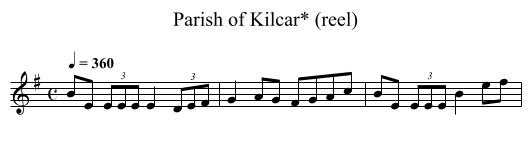 Parish of Kilcar* (reel) - staff notation