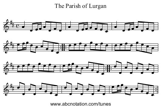 Parish of Lurgan, The - staff notation