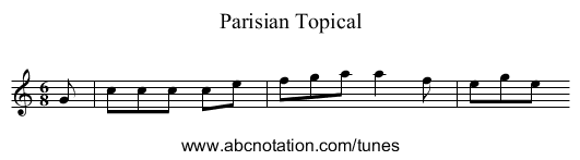 Parisian Topical - staff notation