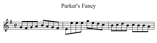 Parker's Fancy - staff notation