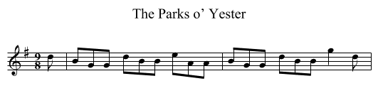 Parks o’ Yester, The - staff notation