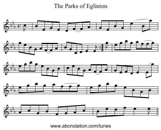 Parks of Eglinton, The - staff notation