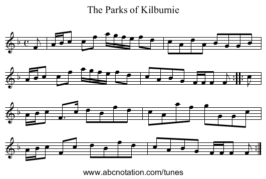 Parks of Kilburnie, The - staff notation