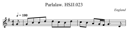 Parlalaw. HSJJ.023 - staff notation