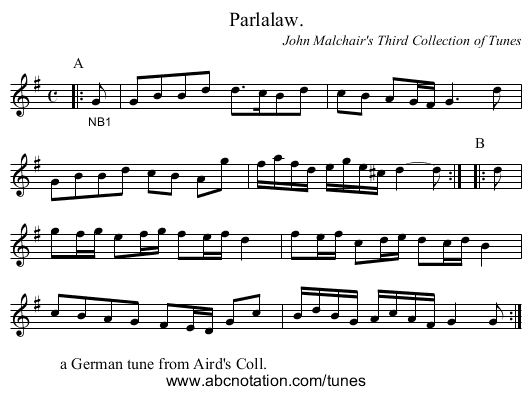 Parlalaw. - staff notation