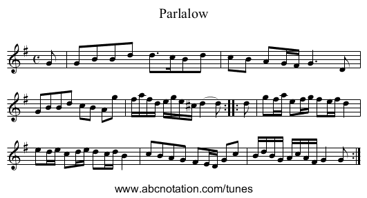 Parlalow - staff notation