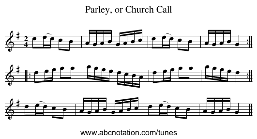 Parley, or Church Call - staff notation