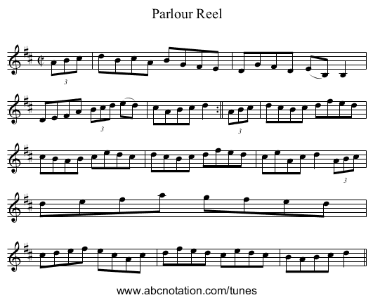 Parlour Reel - staff notation