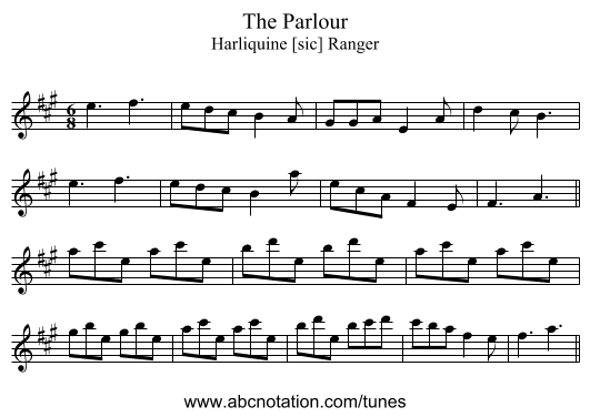Parlour, The - staff notation