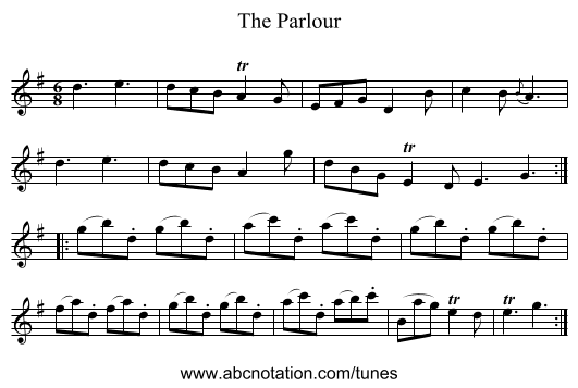 Parlour, The - staff notation