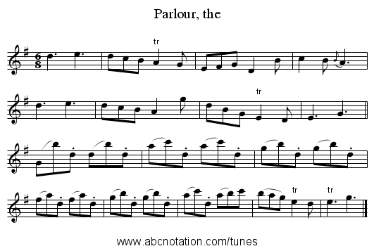 Parlour, the - staff notation
