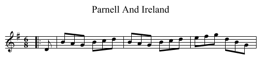 Parnell And Ireland - staff notation