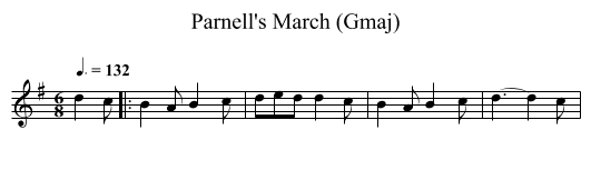 Parnell's March (Gmaj) - staff notation