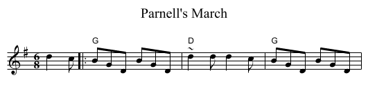 Parnell's March - staff notation
